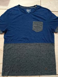 Blue Two-Tone Pocket Tee