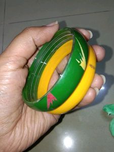 Yellow Green Kada Good Condition Bangles
