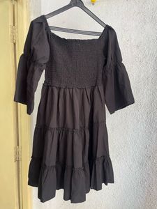 Black Tiered Midi Dress