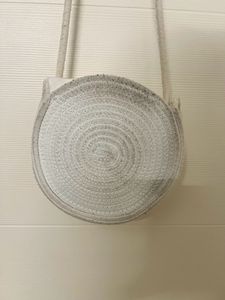 White Jute Sling Bag