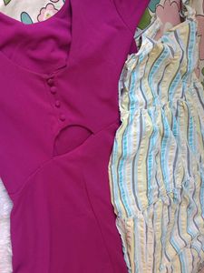 Dress Bundle: Magenta Cutout &amp; Striped Sundress