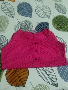 Cute Pink Polka Dot Top