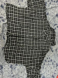 Black & White Plaid Button-Down Shirt
