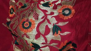 Heavy Red Saree With Designer Blouse