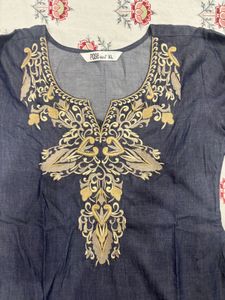 Denim Look Cotton Short Kurti