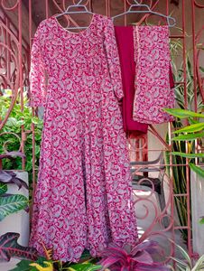 Printed Anarkali Kurta Suit Set