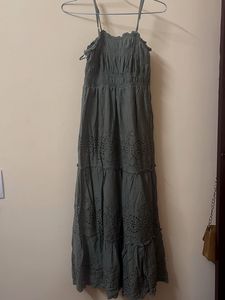 Green Eyelet Maxi Dress