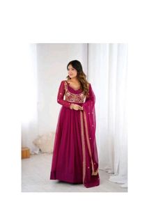 Elegant Maroon Anarkali Kurta Set