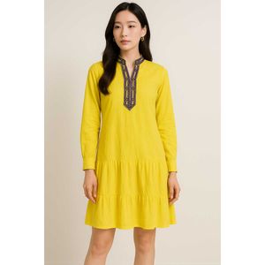 Elegant Embroidered Flared Tunic Dress