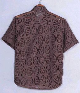 Black,White,Brown Lace Net  Shirt Pack Of 3