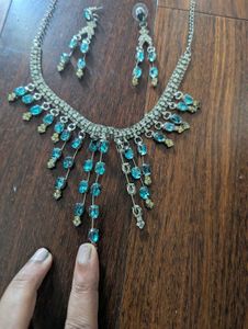 Blue And Silver jewellery Set