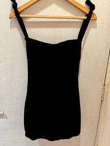Black Tie Strap Mini Dress