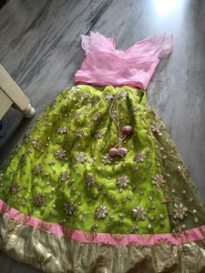 Green Embroidered Lehenga Choli