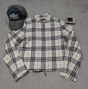 Vtg Burberry London checked zip Jacket