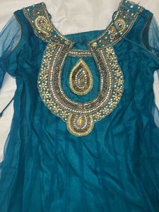 Aqua Blue Suit Set with Dupatta