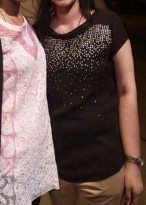 Chic Black Blouse with Embellished Detail