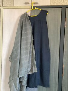 Grey Kurta with Pants Set