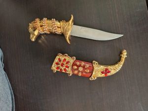 Golden &amp; Red Rajputana Royal Katar 4 Groom+Freebie