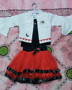 Cute Red &amp; Black Party Dress with Hat