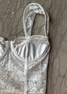 White Lace Corset Top
