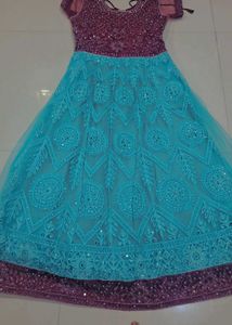 Elegant blue floral frock