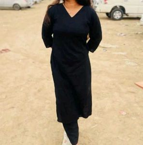 Elegant Black Kurti Set