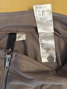 Suede Zip-Front Pants