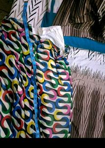 Beautiful Multicolour One Piece Gown In Xl Size
