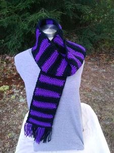 Striped Purple & Black Scarf