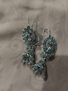 Oxidised Silver Hanging Earrings