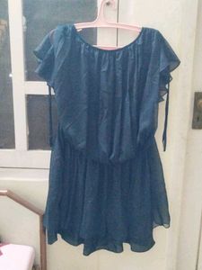 Black Chiffon Mini Dress