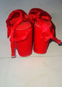 Zara Red Strappy Heels - Size 36