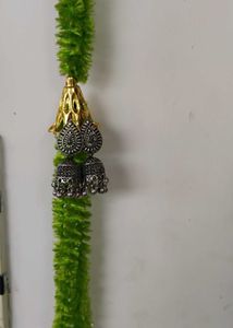 Oxidized Silver Jhumka Earrings