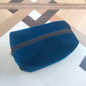 Elegant Blue Velvet Pouch