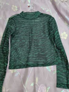 Green blue Mesh Top