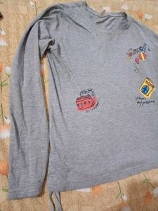 Only 150🥳Graphic Print Grey T-Shirt