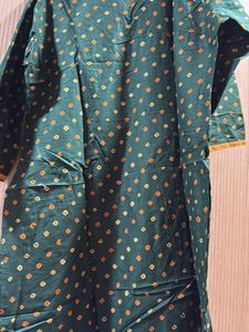 Green Printed bandhni kurta &amp; Leggings