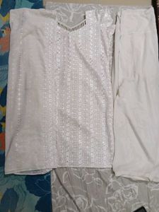 White Embroidered Kurta Set