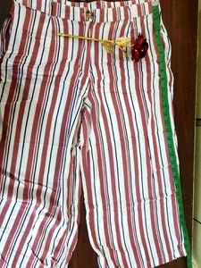 Pinteresty Juniper Striped Culotte Pants With Belt