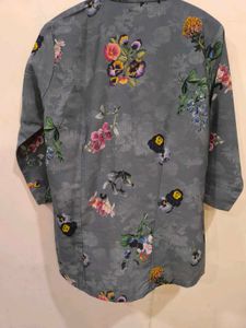 Green Floral Shirt For Girls.