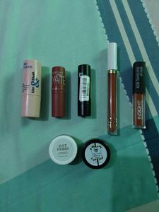 combo of nude lipsticks and blushes