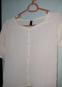 Cream Button-Up Top