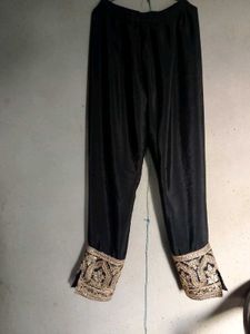 Elegant Black &amp; Gold Embroidered Suit