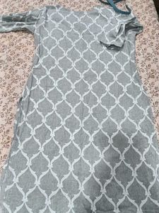 Elegant Grey Printed Kurta