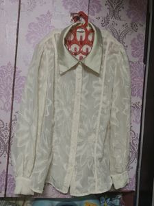 Cream Shirt With Flower Print