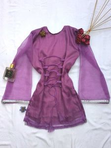 Organza Corset Back Kurti 🪻