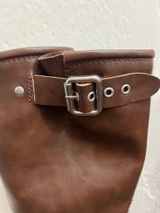 Brown Knee High Biker Boots