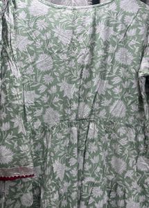 Green Floral Kurta Set