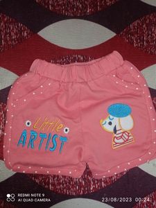 0-3 Months Baby Girl Tshirt And Short Pant