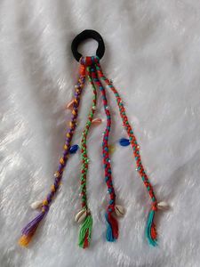 Braided Hair Tie with Shells